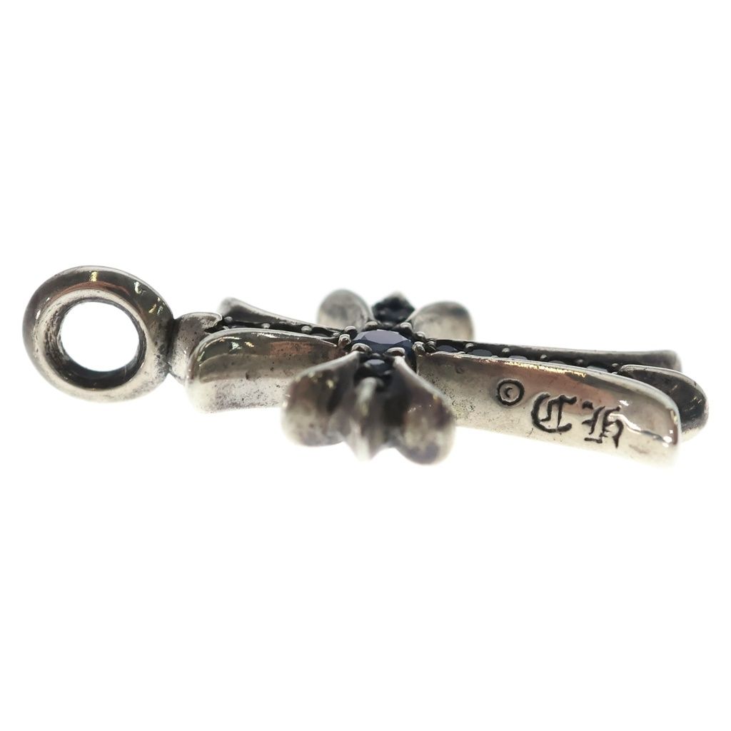 Chrome Hearts Tny Crsf Sap Tiny Fat Cross Pave Saffiano Pendant Top Silver — view 4