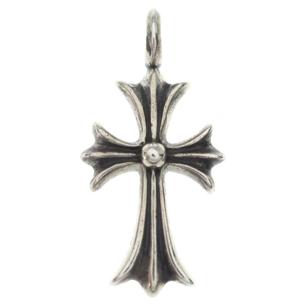 Chrome Hearts Tny Crsf Sap Tiny Fat Cross Pave Saffiano Pendant Top Silver — view 2
