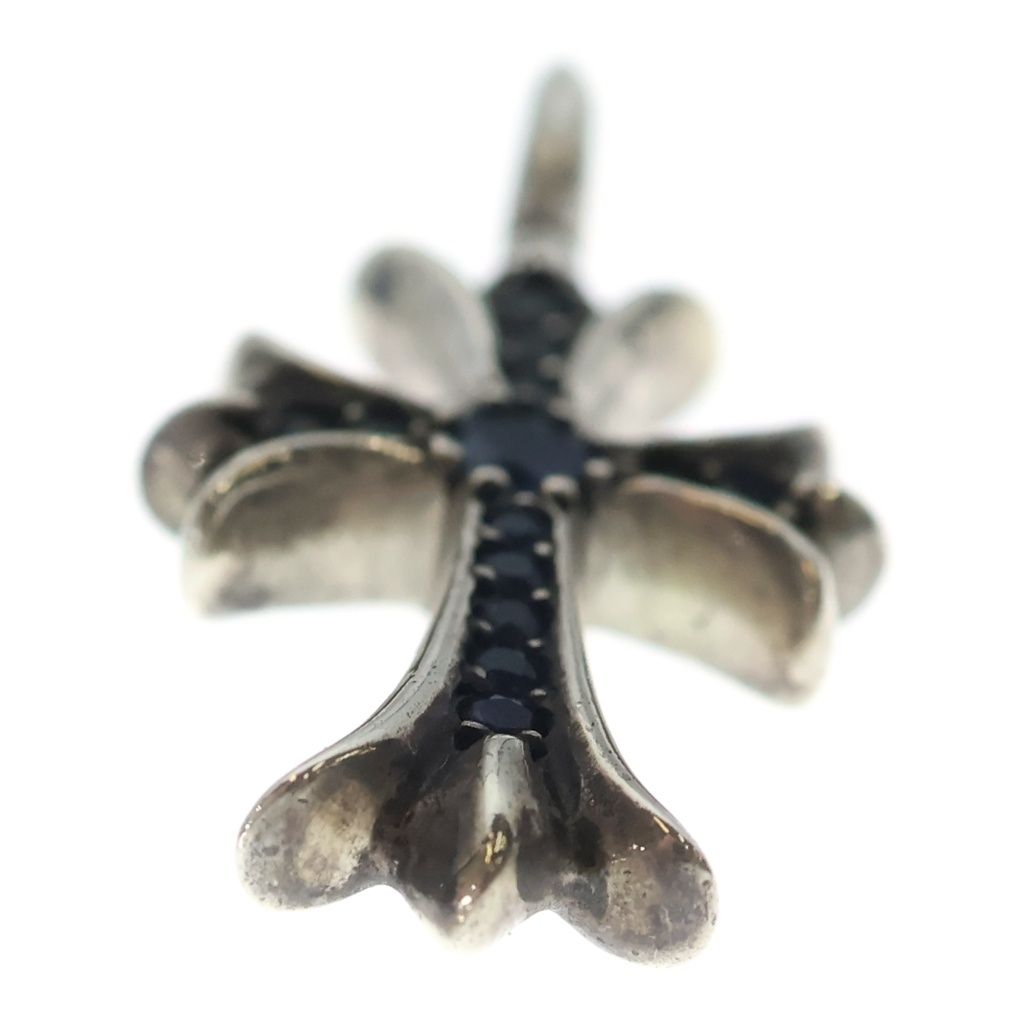 Chrome Hearts Tny Crsf Sap Tiny Fat Cross Pave Saffiano Pendant Top Silver — view 5