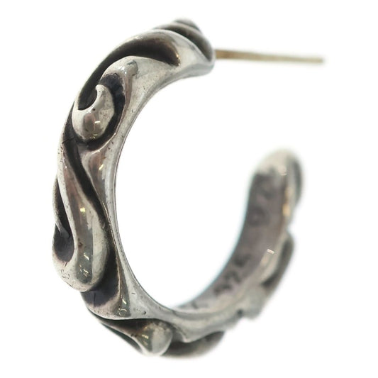 Chrome Hearts Hoop Scrool Scroll Earring Silver