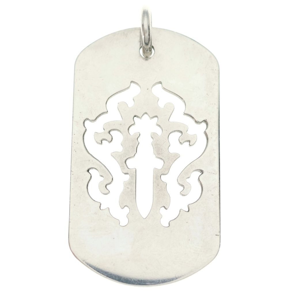 Chrome Hearts Tag Lrg Dagger Cutout Dog Tag Large Necklace Top