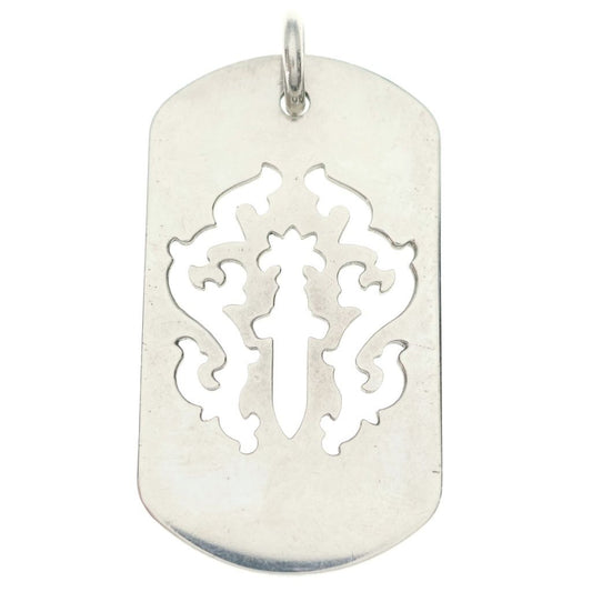 Chrome Hearts Tag Lrg Dagger Cutout Dog Tag Large Necklace Top