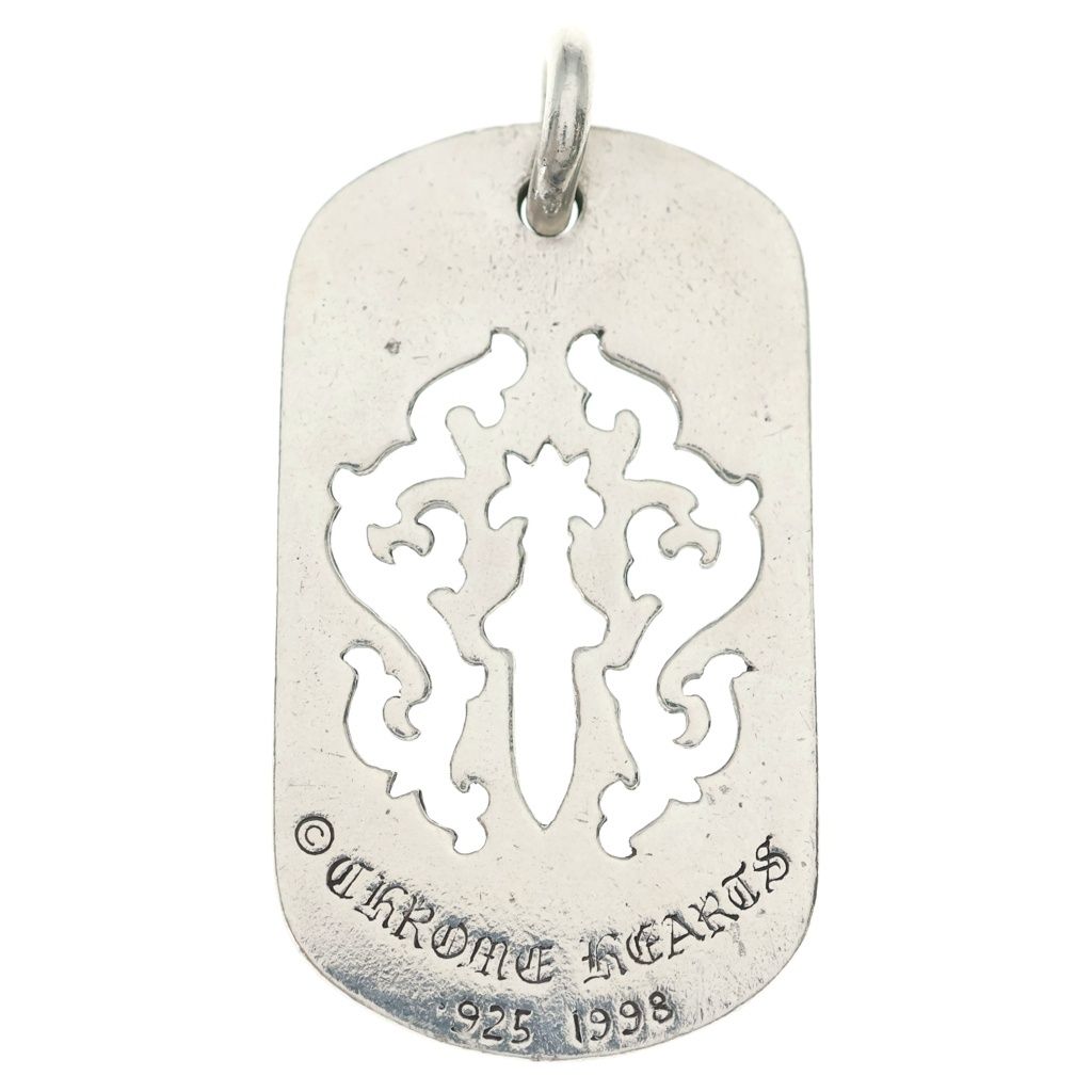 Chrome Hearts Large Tag Lrg Dagger Cutout Dog Tag Large Dog Tag Necklace Top — view 2