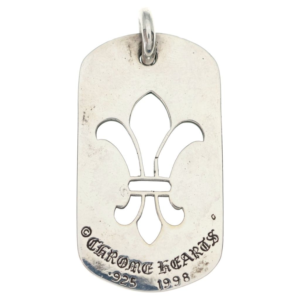 Chrome Hearts Tag Lrg CO BS Fluer BS Flag Dog Tag Necklace Top — view 2