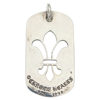 Chrome Hearts Tag Lrg CO BS Fluer BS Flag Dog Tag Necklace Top — view 2