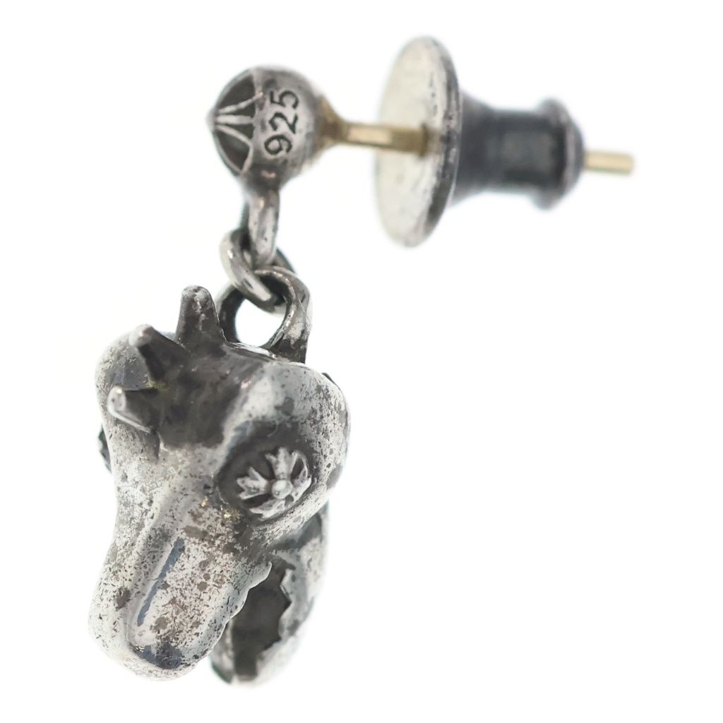 Chrome Hearts Dino Head Drop Silver Earring