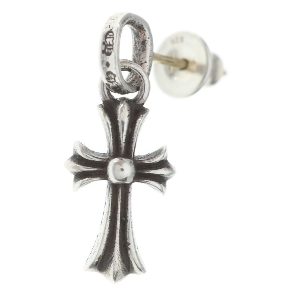 Chrome Hearts Bby Pprchn Baby Fat Cross Drop Earring Silver