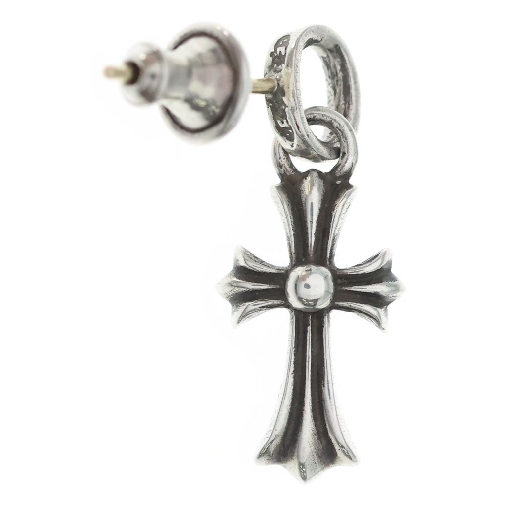 Chrome Hearts Bby Pprchn Baby Fat Cross Drop Earring Silver — view 2