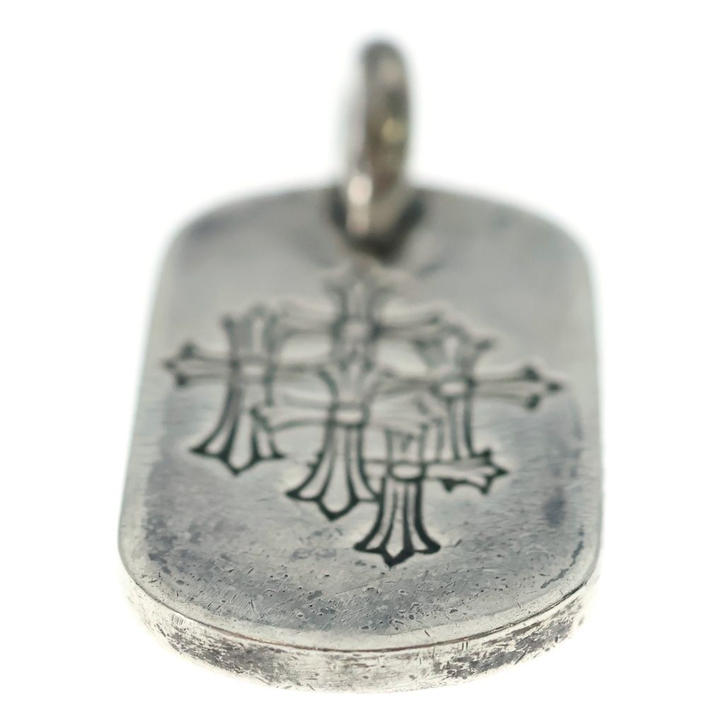 Chrome Hearts Tag Sml Small Dog Tag Cemetery en Gray Gold Silver Necklace Top — view 5