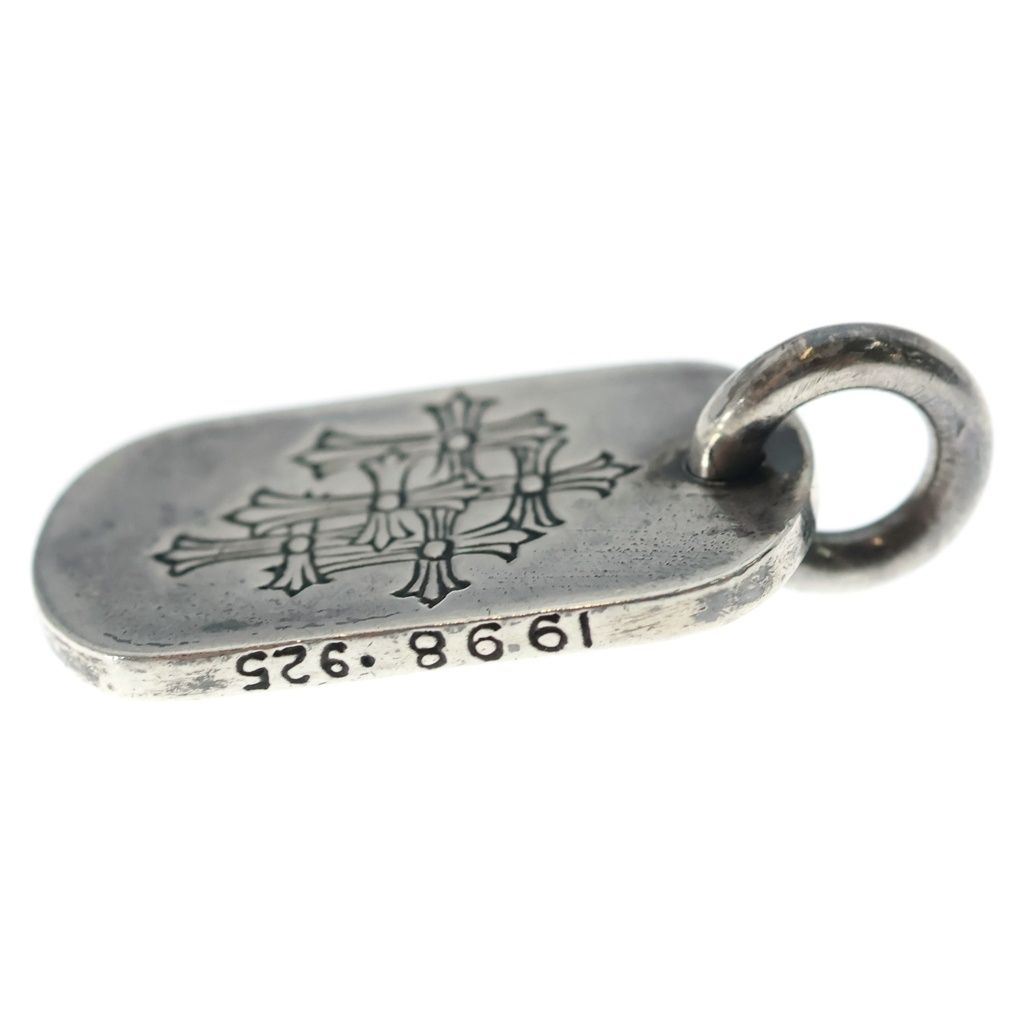 Chrome Hearts Tag Sml Small Dog Tag Cemetery en Gray Gold Silver Necklace Top — view 3