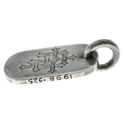 Chrome Hearts Tag Sml Small Dog Tag Cemetery en Gray Gold Silver Necklace Top — view 3