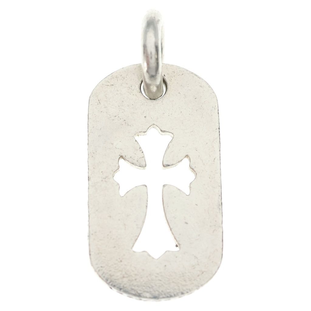 Chrome Hearts Tag Sml CO Crs Cutout Cross Dog Tag Small Pendant Top Silver