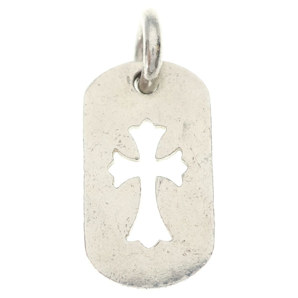 Chrome Hearts Tag Sml CO Crs Cutout Cross Dog Tag Small Pendant Top Silver — view 2