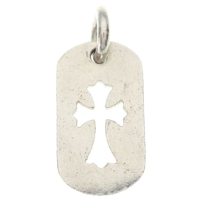 Chrome Hearts Tag Sml CO Crs Cutout Cross Dog Tag Small Pendant Top Silver — view 2
