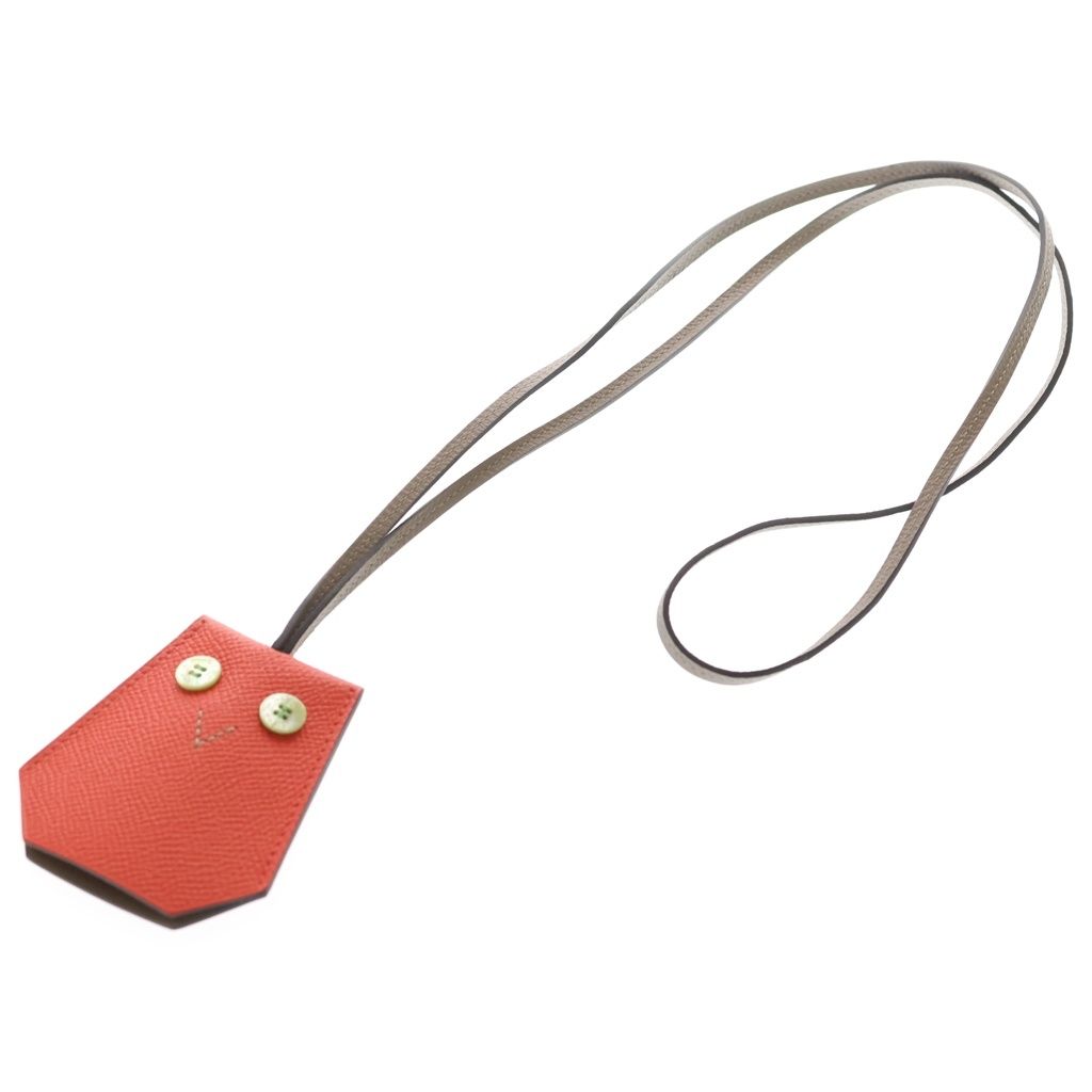 Hermes Bag Charm Clochette Owl Red Leather Apron