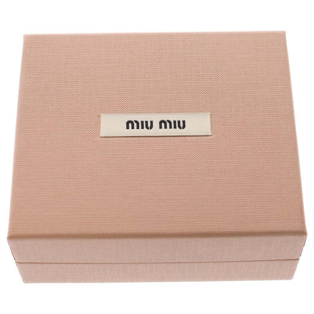 Miu Materasse Metallic Cles the Logo Plate Compact Wallet Trifold Gold — view 6