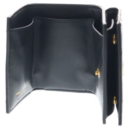 Saint Laurent Paris Cassandra Logo Origami Caviar Leather Tiny Compact Wallet — view 4