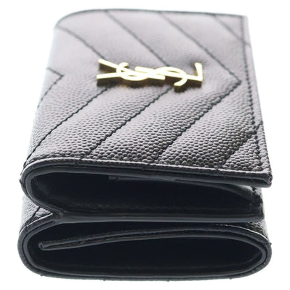 Saint Laurent Paris Cassandra Logo Origami Caviar Leather Tiny Compact Wallet — view 3