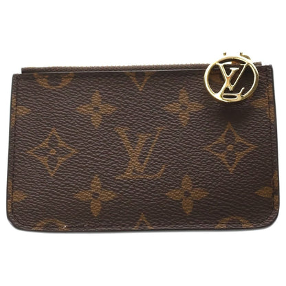 Louis Vuitton Monogram Card Holder Romy Leather Coin Fragment Case Brown Purple