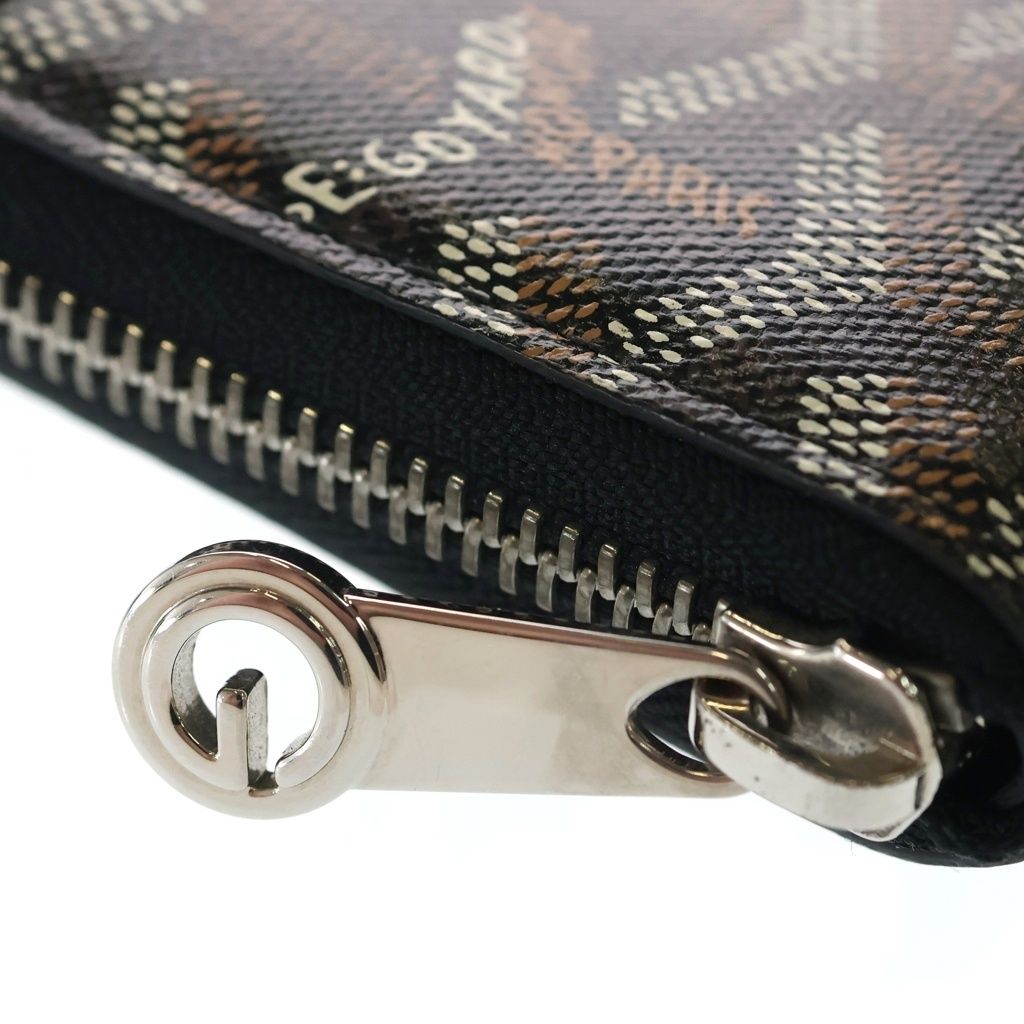 Goyard Matignon GM Apm Zip GM Zip Around Wallet Card Case Black Leather Silver — view 5