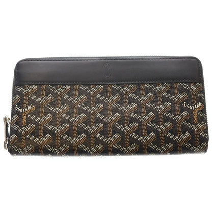 Goyard Matignon GM Apm Zip GM Zip Around Wallet Card Case Black Leather Silver