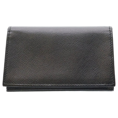 Prada Saffiano Triangle Card Case Business Holder Black — view 2