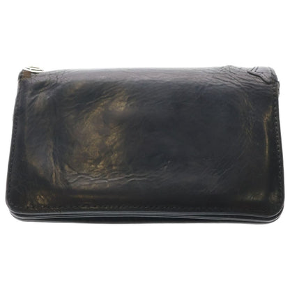 Chrome Hearts 1 Zip Wallet Floral Button Leather Compact Bifold Black Silver — view 2