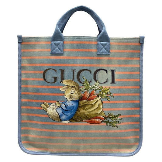 Gucci Tote Children's Blue Pink Multi Peter Rabbit Border