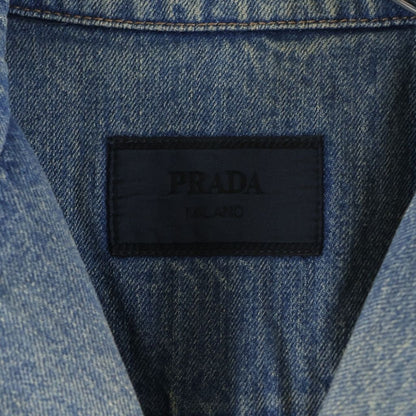 Prada Denim Bleached Bleach Short Sleeve Shirt Indigo — view 6