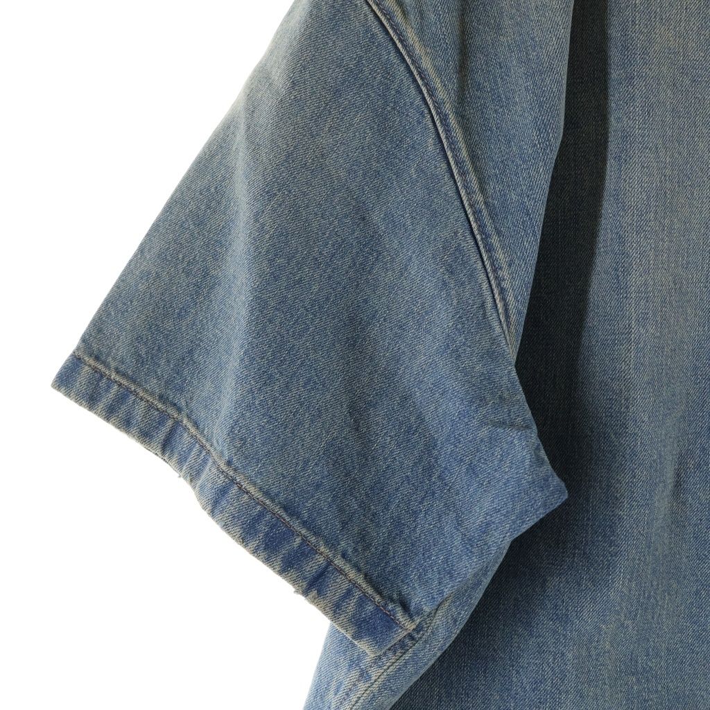 Prada Denim Bleached Bleach Short Sleeve Shirt Indigo — view 4