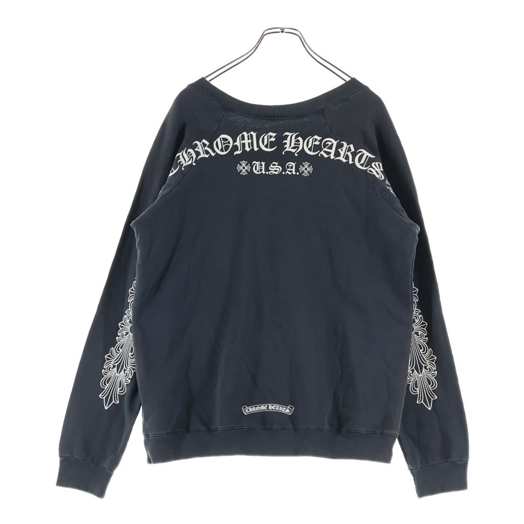 Chrome Hearts Sweatshirt Plvr Back Arch Logo Sleeve Floral Gray