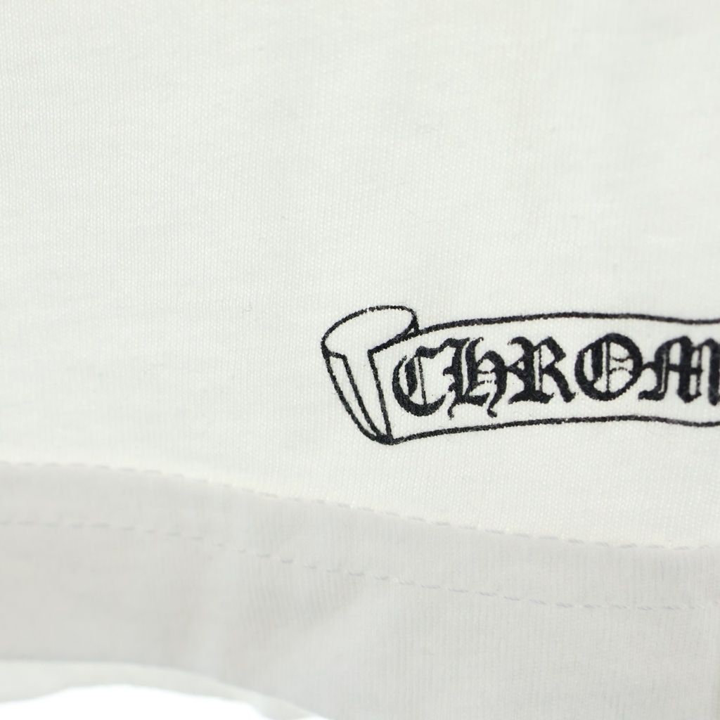 Chrome Hearts CH T-Shirt Neck Logo Print Short Sleeve White Black — view 6