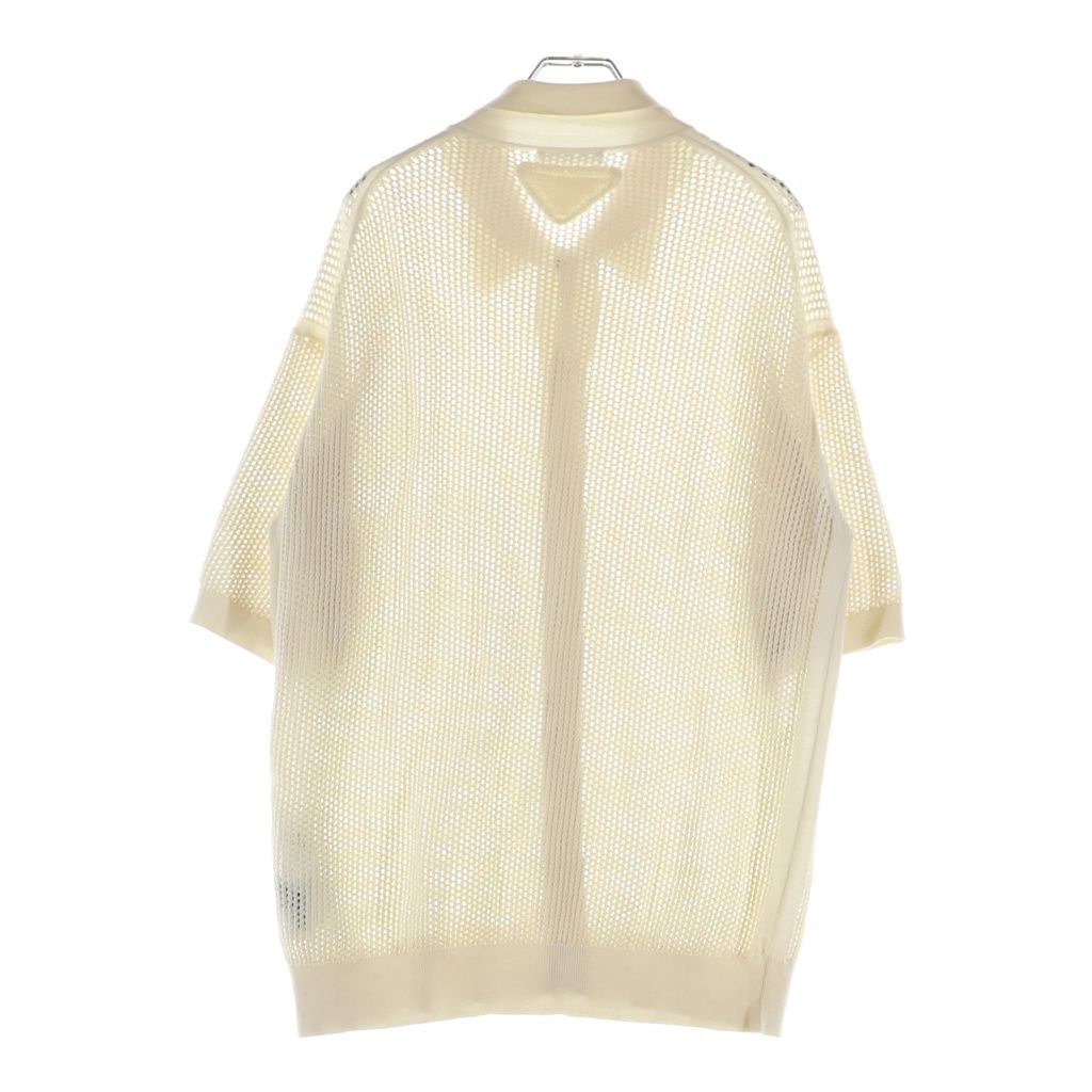 Prada Shaw Tosuri Di Short Sleeve Mesh Knittingknit Shirt Ivory — view 2