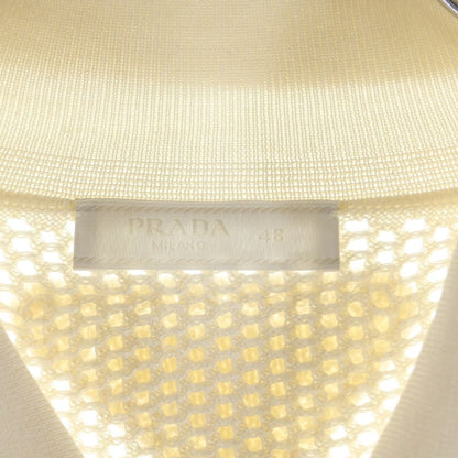 Prada Shaw Tosuri Di Short Sleeve Mesh Knittingknit Shirt Ivory — view 6