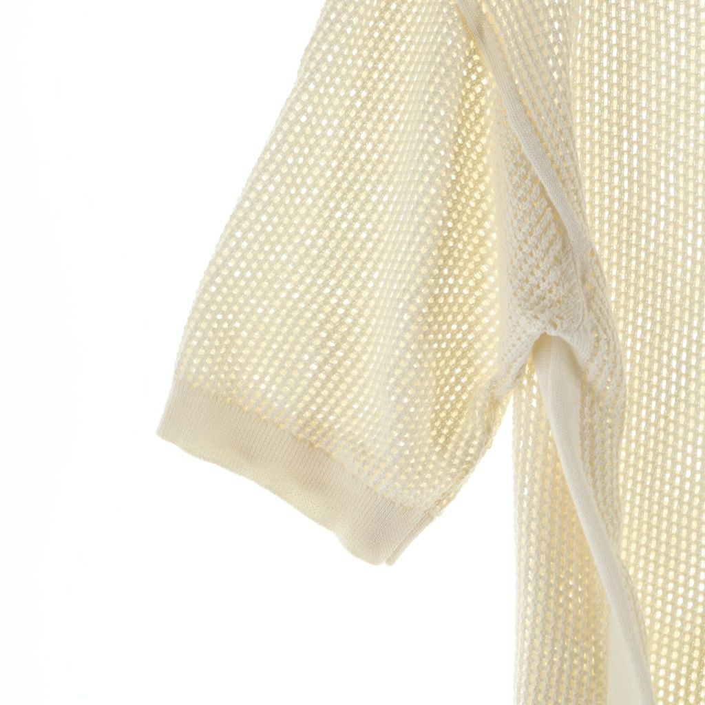 Prada Shaw Tosuri Di Short Sleeve Mesh Knittingknit Shirt Ivory — view 4