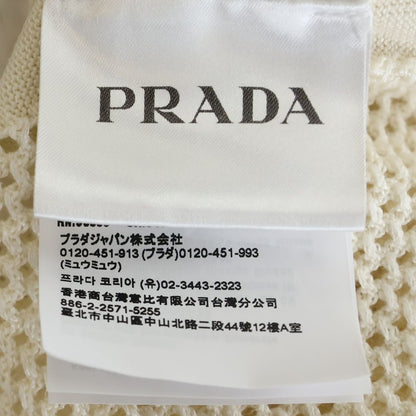 Prada Shaw Tosuri Di Short Sleeve Mesh Knittingknit Shirt Ivory — view 8
