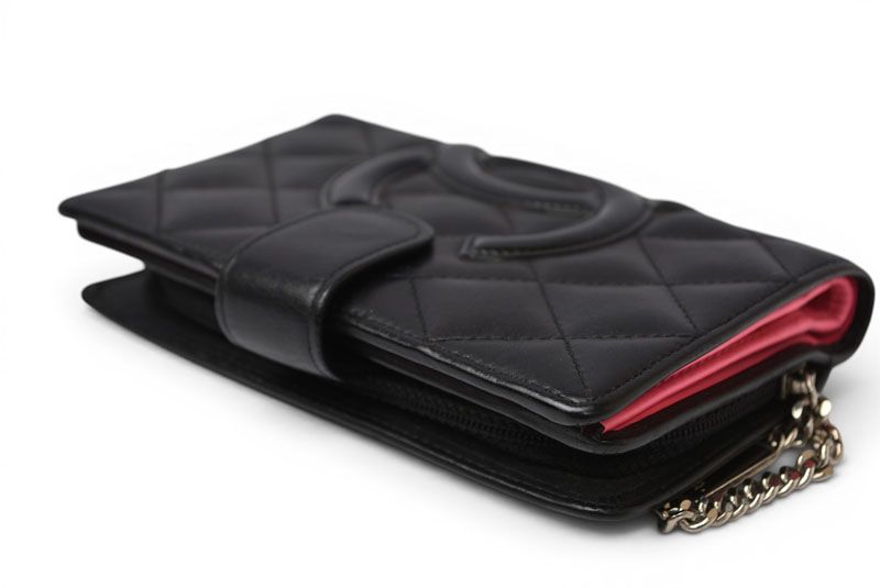 Chanel Wallet Bifold Folding Cambon with Zipper Black — view 6