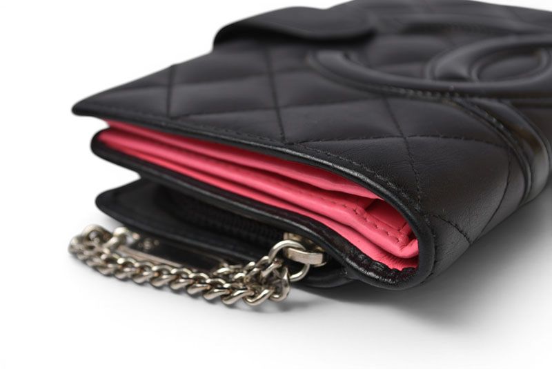 Chanel Wallet Bifold Folding Cambon with Zipper Black — view 3