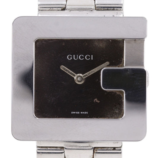 Gucci Square Stainless Steel Quartz Analog Display Brown Dial Watch