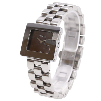 Gucci Square Stainless Steel Quartz Analog Display Brown Dial Watch — view 2