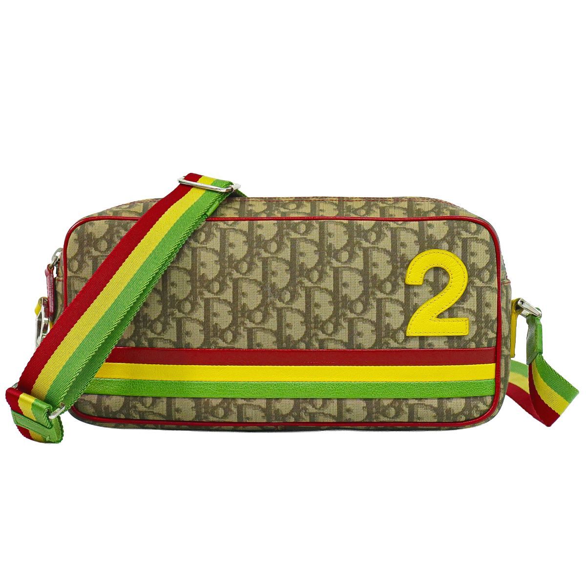 Dior Trotter Rasta Shoulder Bag Pochette Brown Multicolor