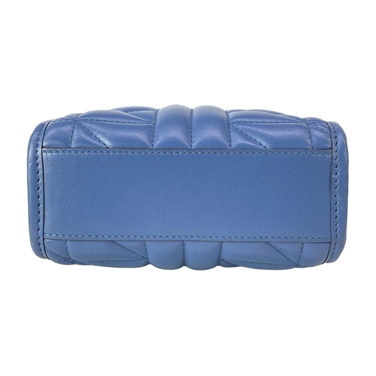 Gucci Tote GG Marmont Blue Chain Handle Mini Bag Quilted Leather — view 5