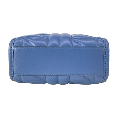 Gucci Tote GG Marmont Blue Chain Handle Mini Bag Quilted Leather — view 5