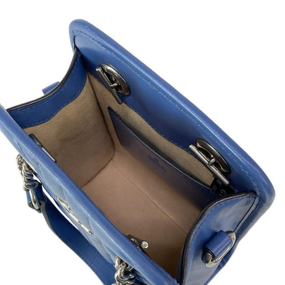 Gucci Tote GG Marmont Blue Chain Handle Mini Bag Quilted Leather — view 7