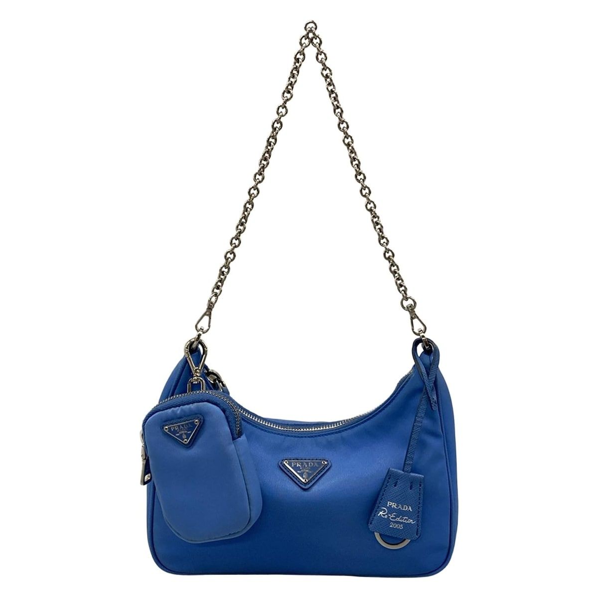 Prada Shoulder Bag Blue Chain Edition with Removable Strap