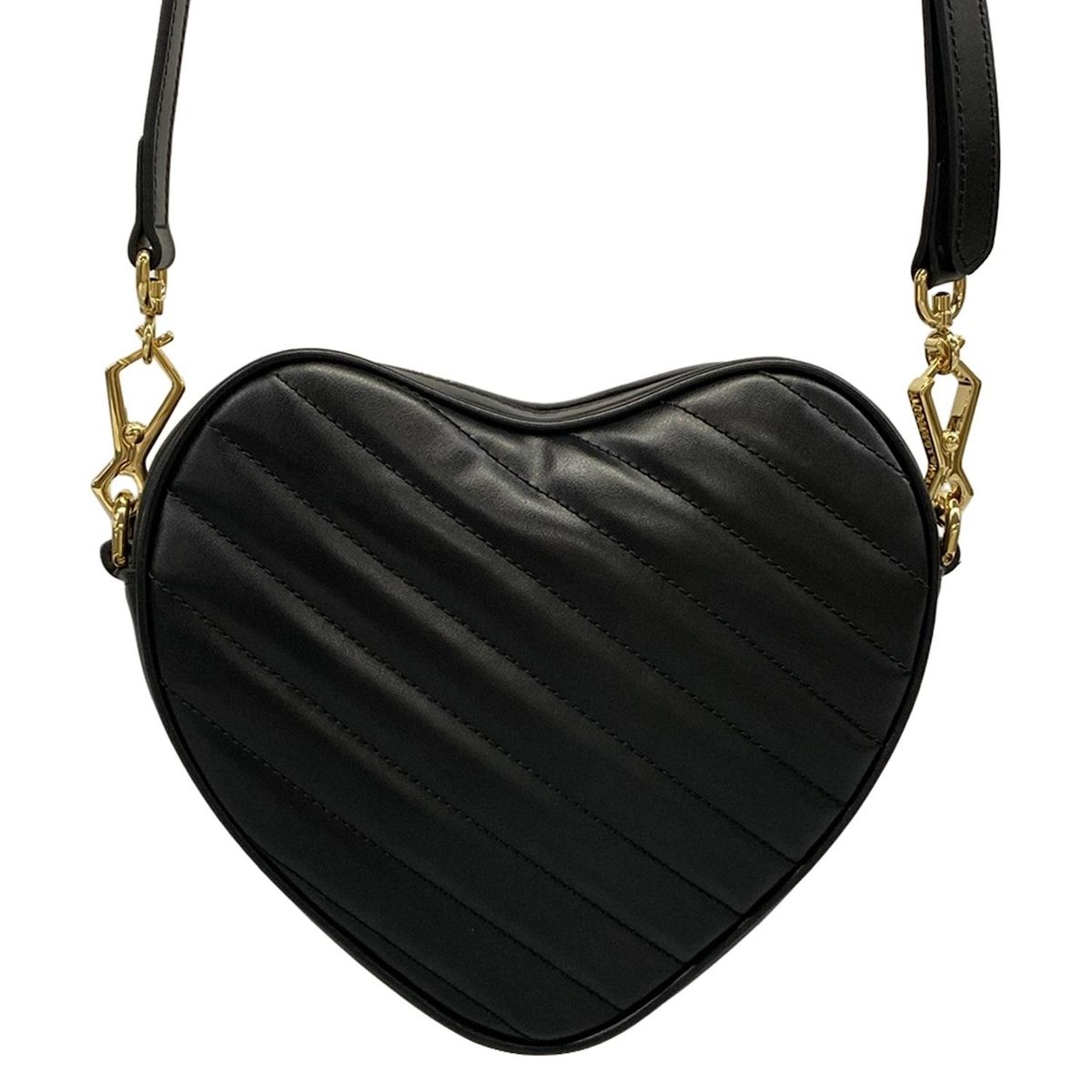 Gucci Shoulder Bag Interlocking Mini Heart Bag Black Quilted Detachable Strap — view 3