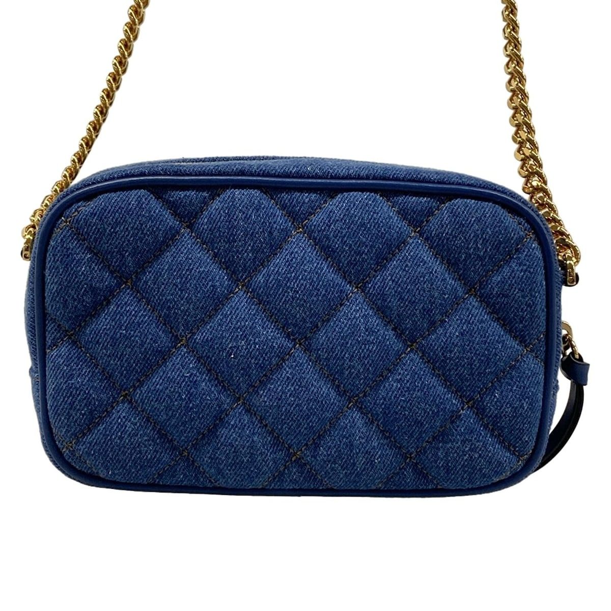Versace Shoulder Bag Medusa Blue Chain Quilted Leather — view 3