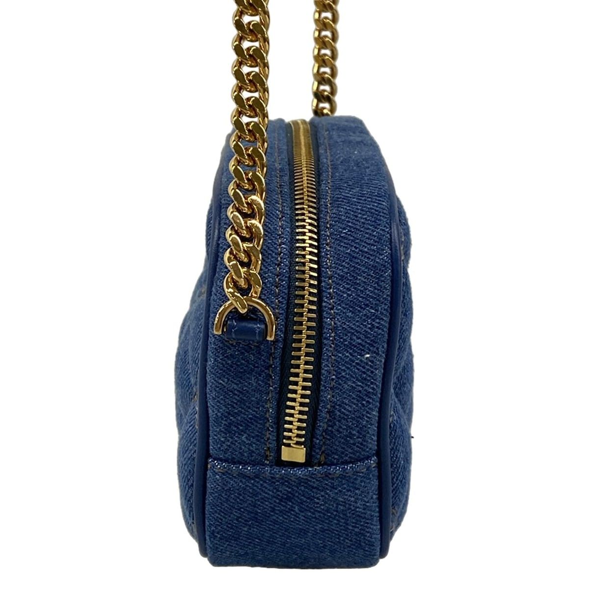 Versace Shoulder Bag Medusa Blue Chain Quilted Leather — view 4