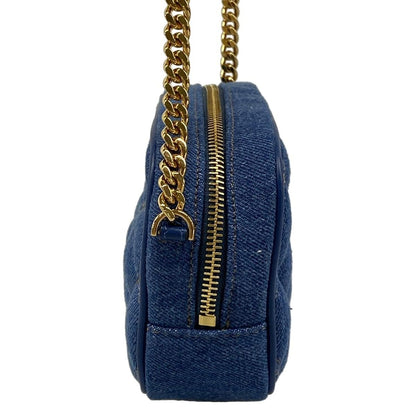 Versace Shoulder Bag Medusa Blue Chain Quilted Leather — view 4