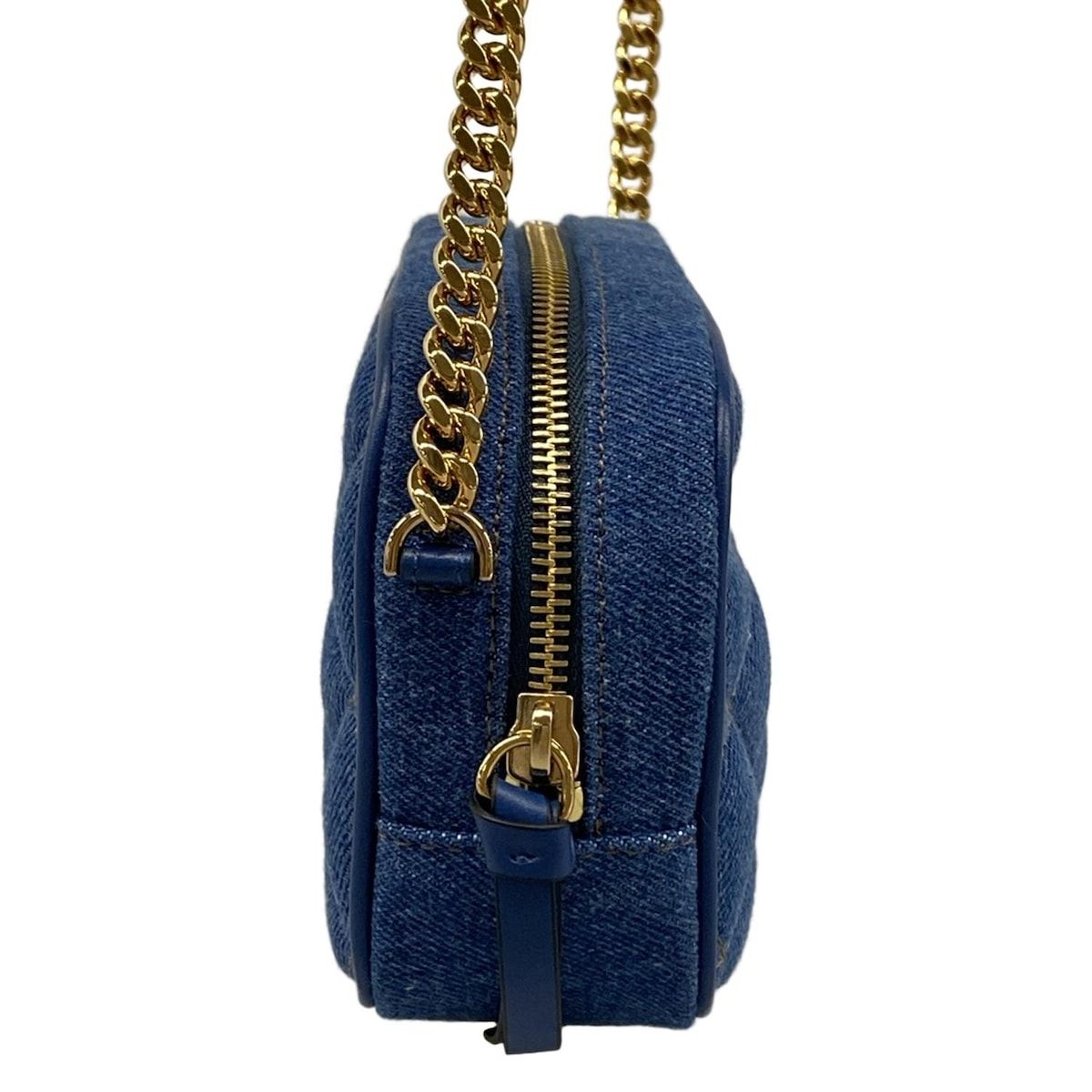 Versace Shoulder Bag Medusa Blue Chain Quilted Leather — view 2